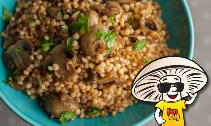 Рецепты: Экзотическая каша кус-кус с шампиньонами