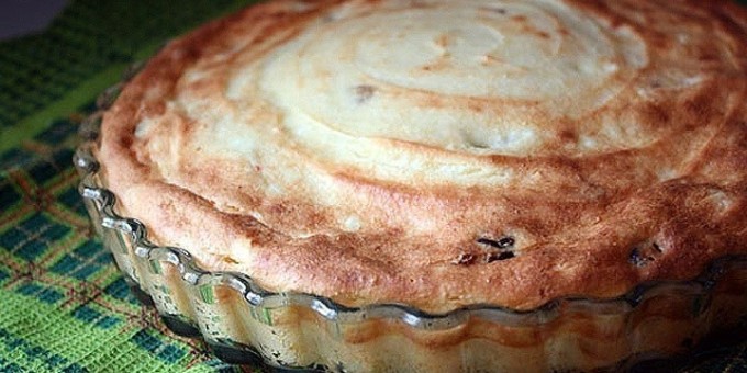 Творожная запеканка со сгущенкой без муки