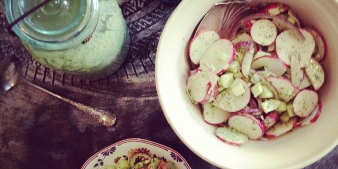 Салат из редьки с чесноком