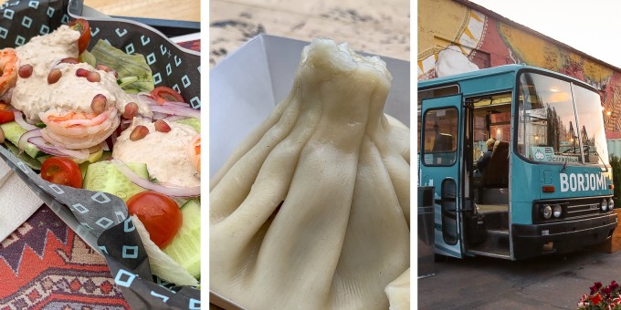 Зачем на Октябрьской поставили старый автобус, мангалы и голубой контейнер «Грузин.бай»