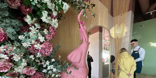 На завтрак в новое розовое кафе «Майловберри» погоды тропики прямо в домах Петровщины. Девушкам понравится!