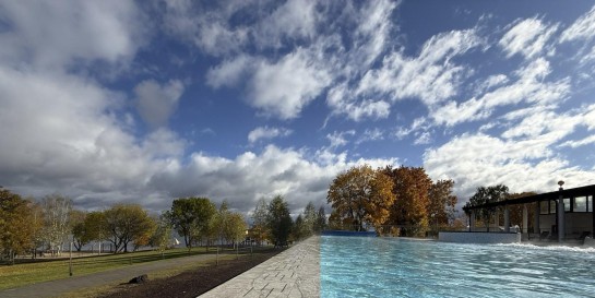 В санатории «Юность» построили зону отдыха с тёплым бассейном с эффектом бесконечности, но попасть будет сложно