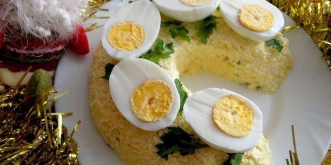 Салат «Сырная подкова» к Новому Году