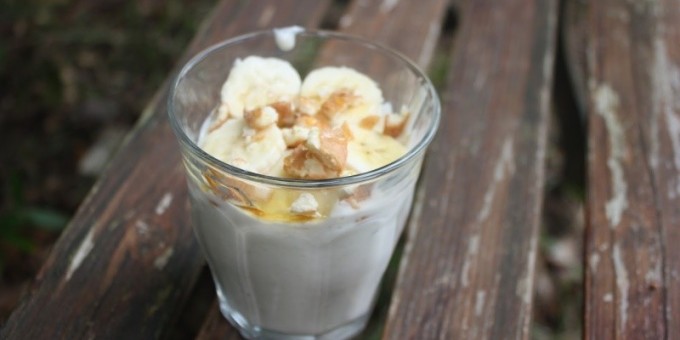 Полезный банановый десерт на кефире