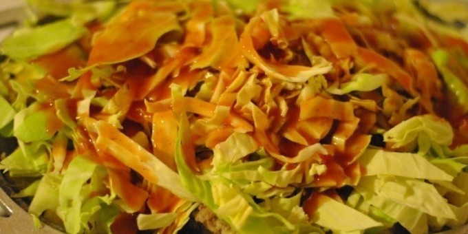 Капуста, тушенная с фаршем и апельсинами